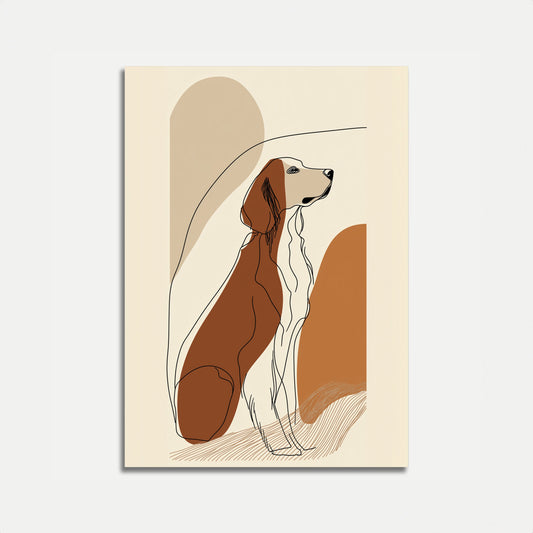 Affiche élégante représentant un chien assis