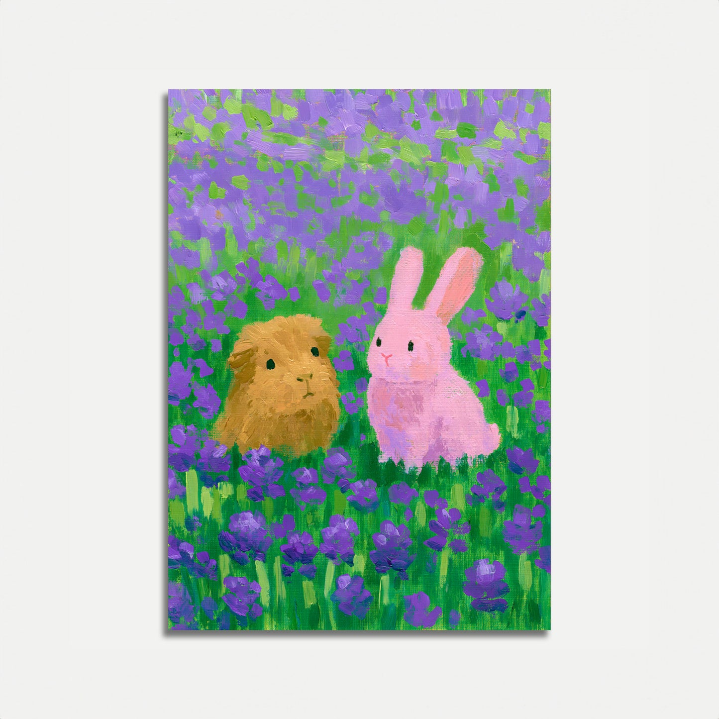 Guinea Pig and Bunny Friends Poster