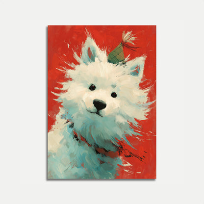 Fluffy White Samoyed Portrait Poster