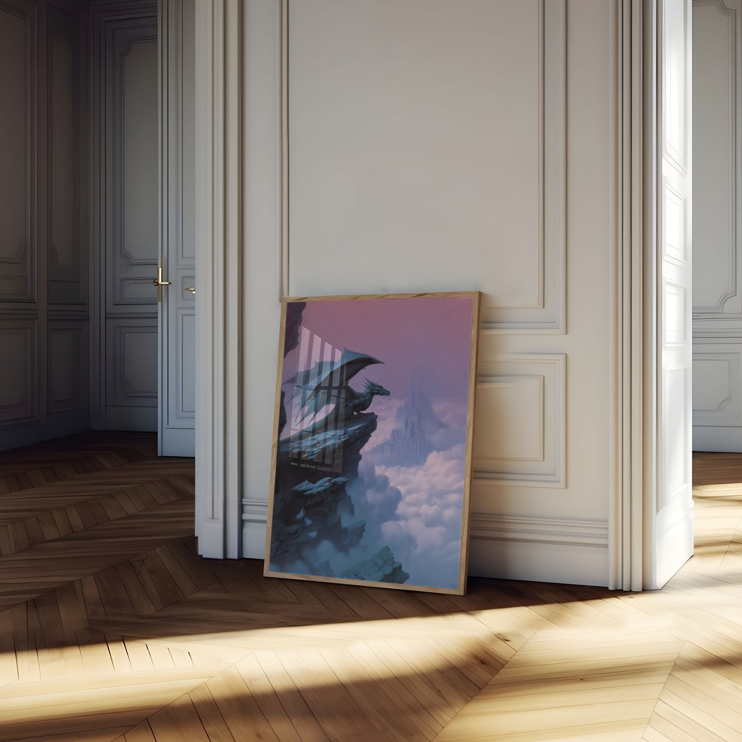 Drache über den Wolken Poster