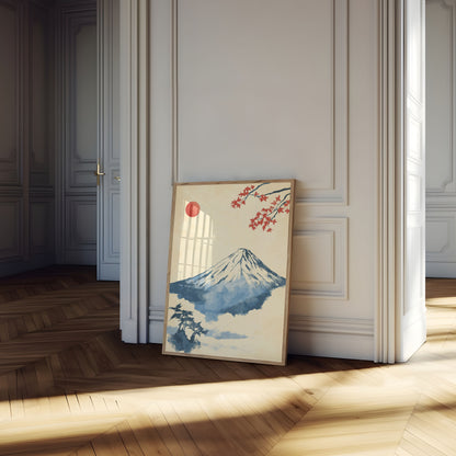 Póster de Flor de Cerezo del Monte Fuji
