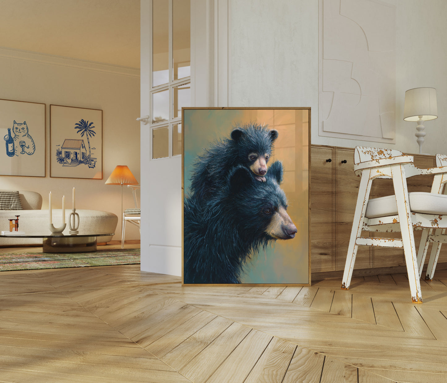 Mamma Orsa con Cucciolo Poster
