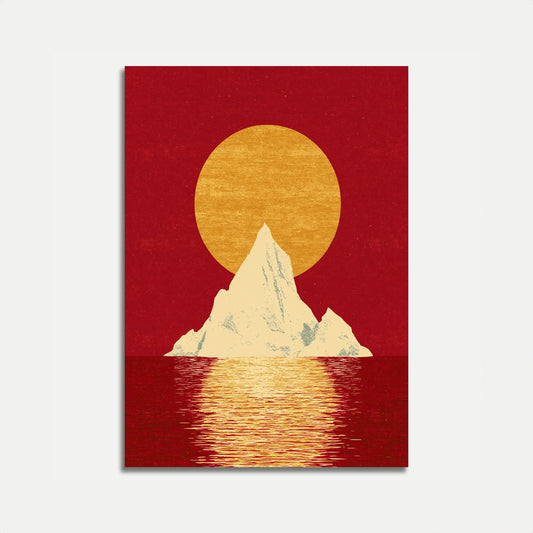 Mountain Peak Golden Sunset Poster