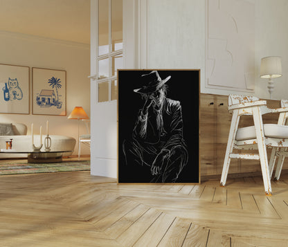 Mysterious Cowboy Silhouette Poster