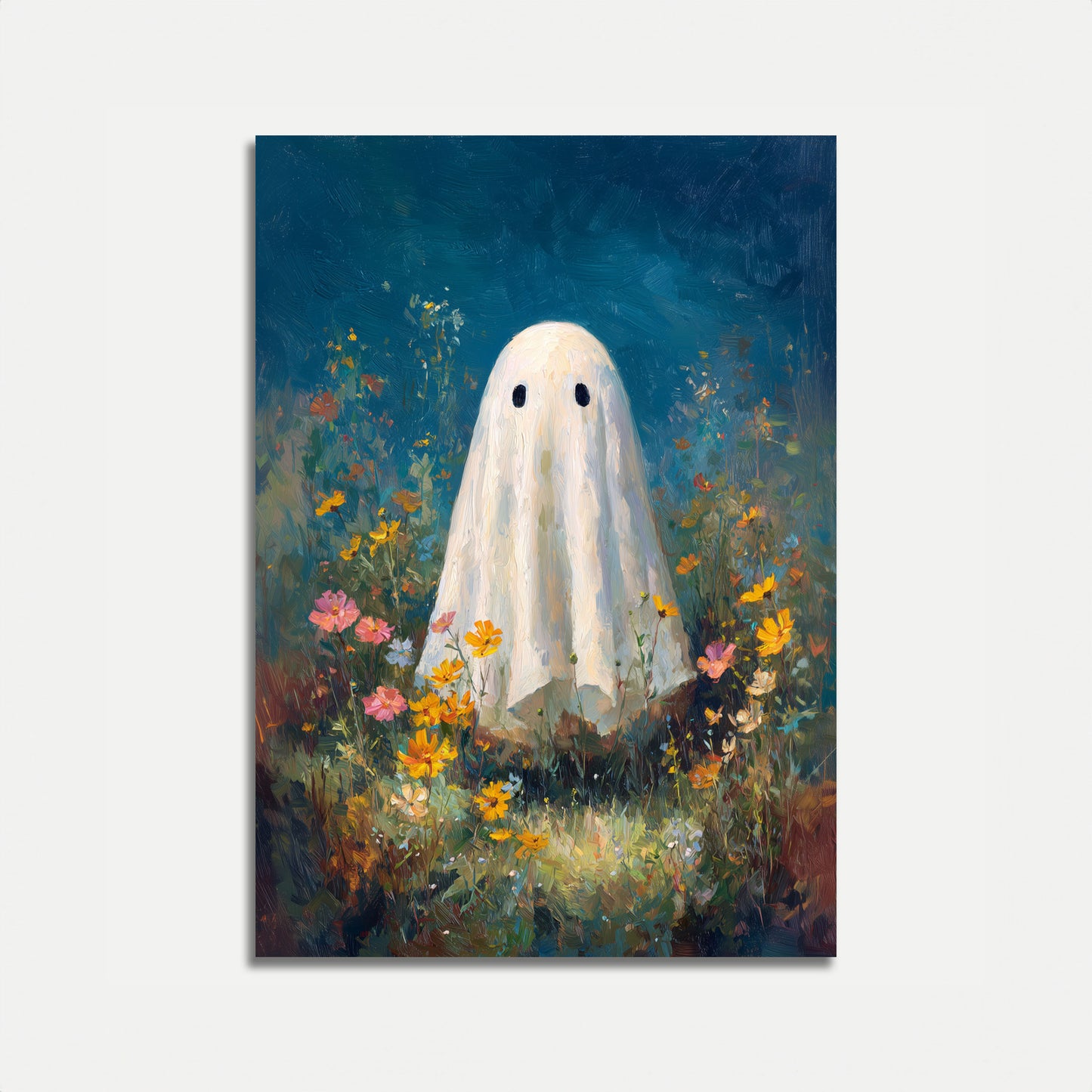 Póster de jardín de flores fantasmales