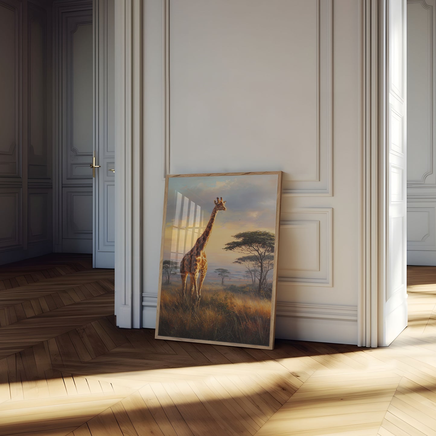 Majestic Giraffe Savanna Sunset Poster