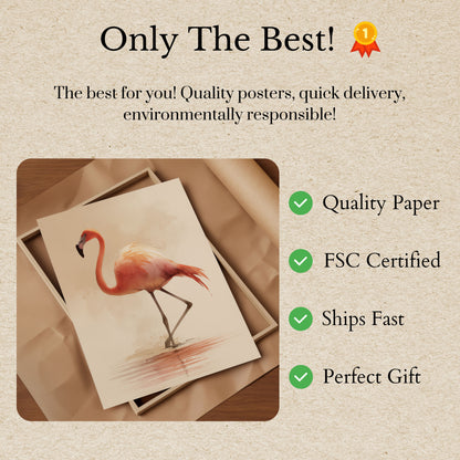 Elegante Flamingo Wadend Poster