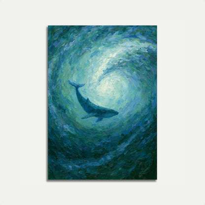 Poster: Baleia Nadando no Oceano