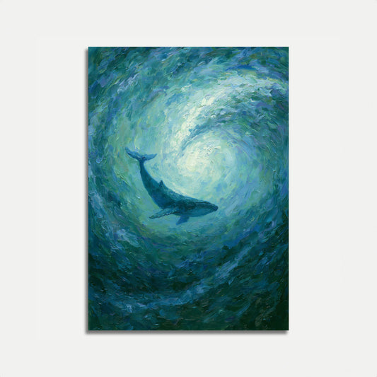 Poster: Baleia Nadando no Oceano