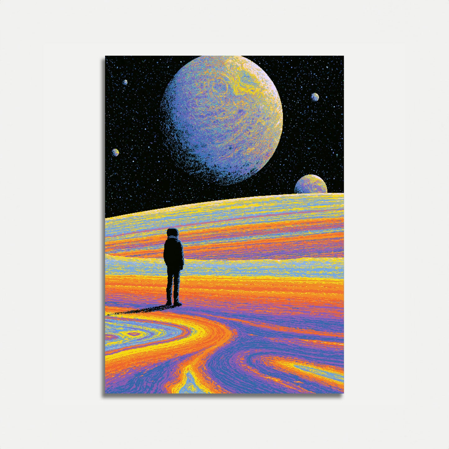 Astronaut Gazing at Alien Worlds Poster