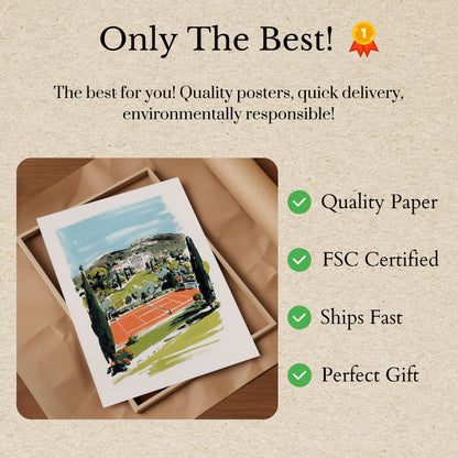 Coastal Tennis Court Paradise Poster