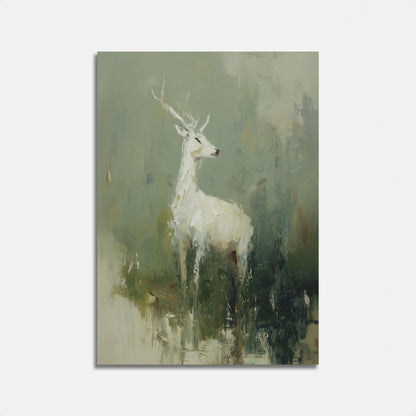 Ethereal White Stag Poster
