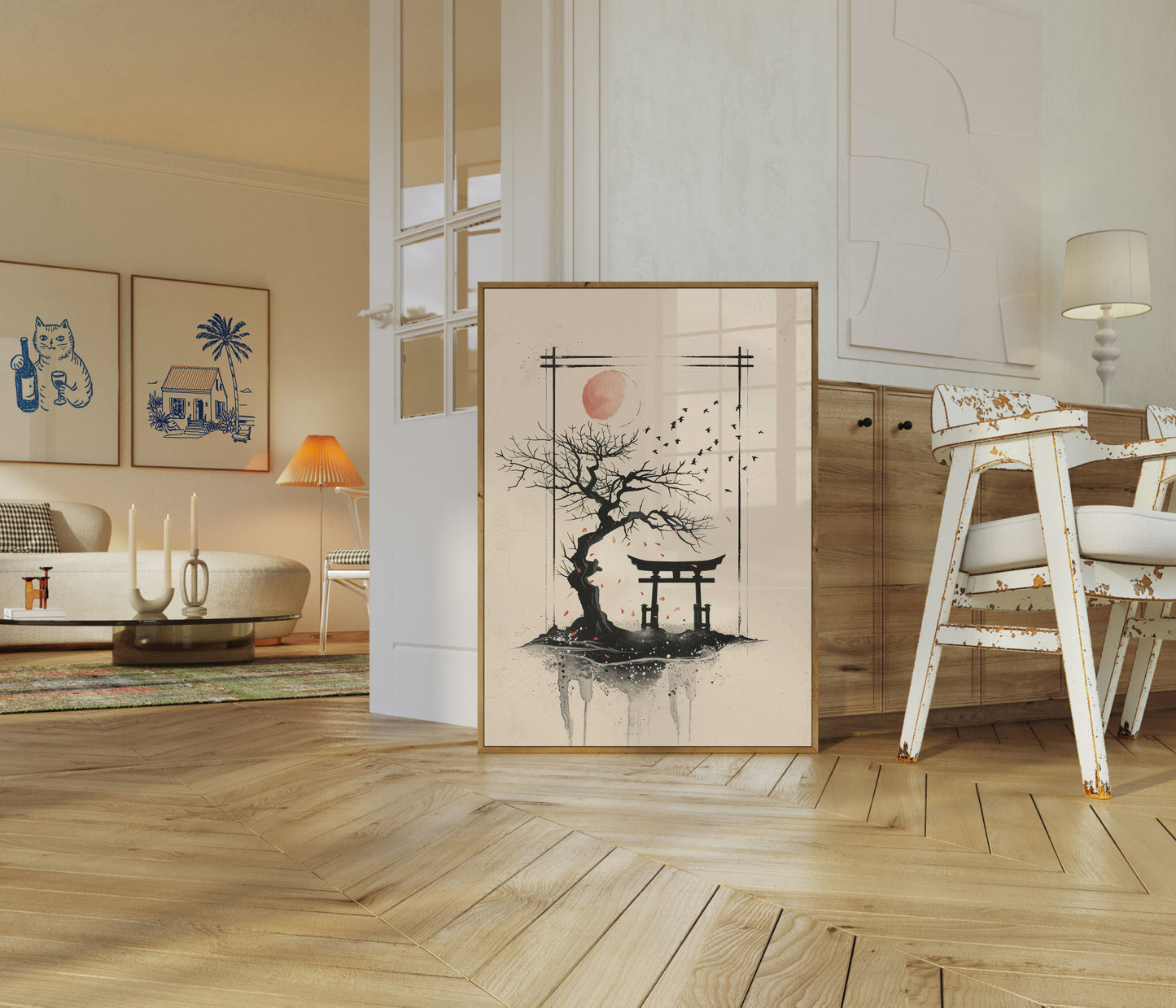 Póster Tranquilidad al atardecer en el Santuario Zen