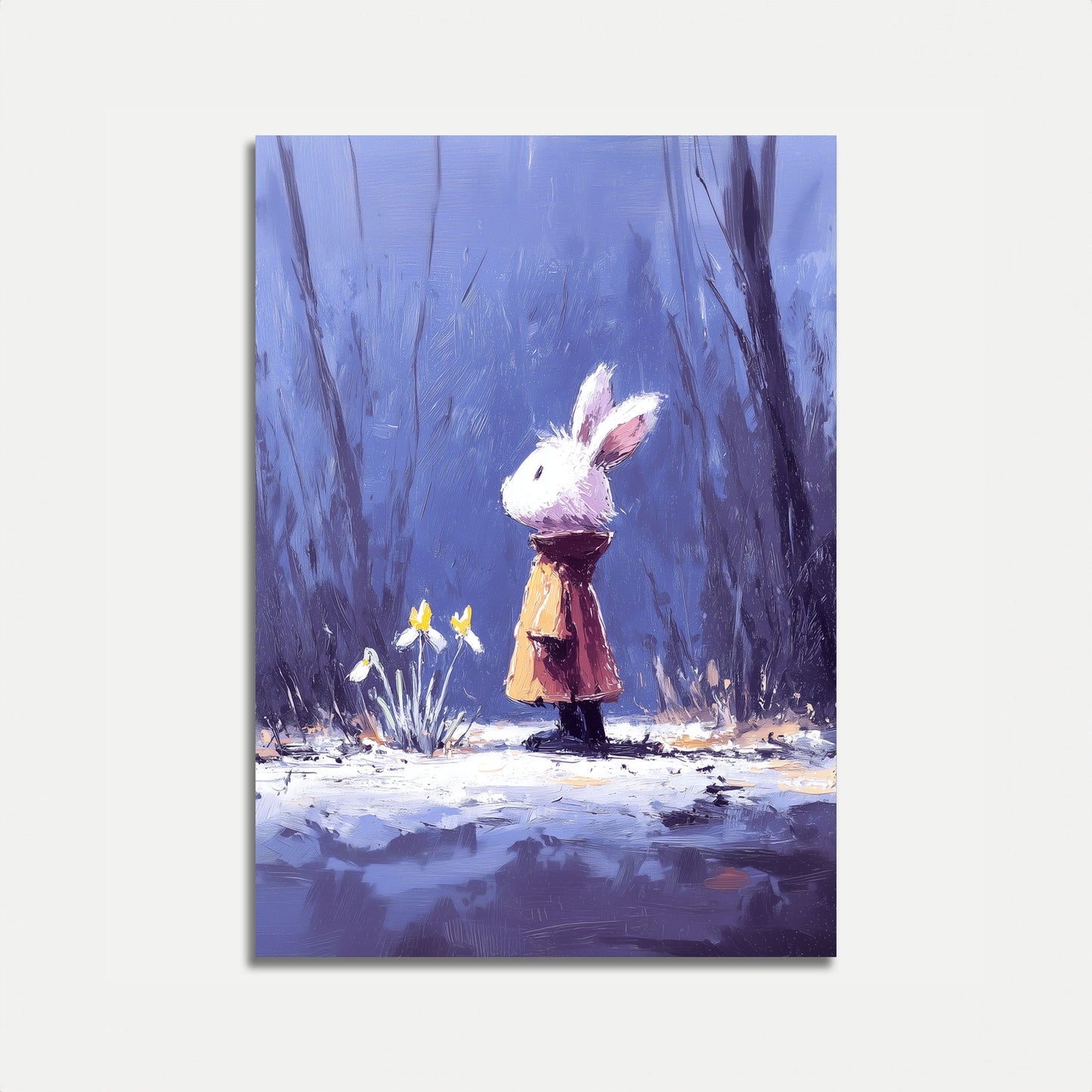 Hase im Schneeblutenwald-Poster