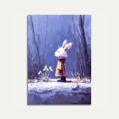 Hase im Schneeblutenwald-Poster