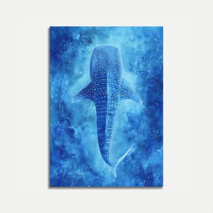 Celestial Whale Shark Blue Poster