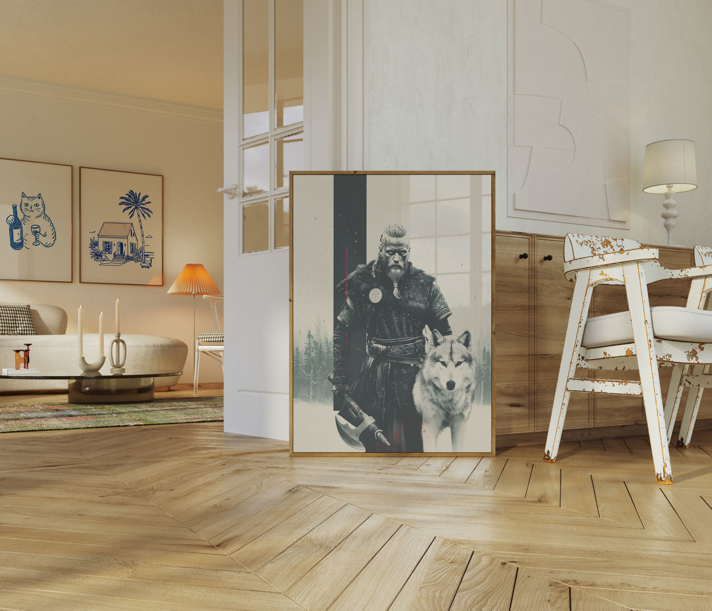 Viking Warrior Wolf Poster