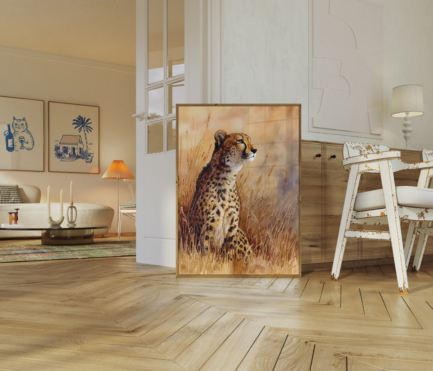 Majestic Cheetah Savanna Poster