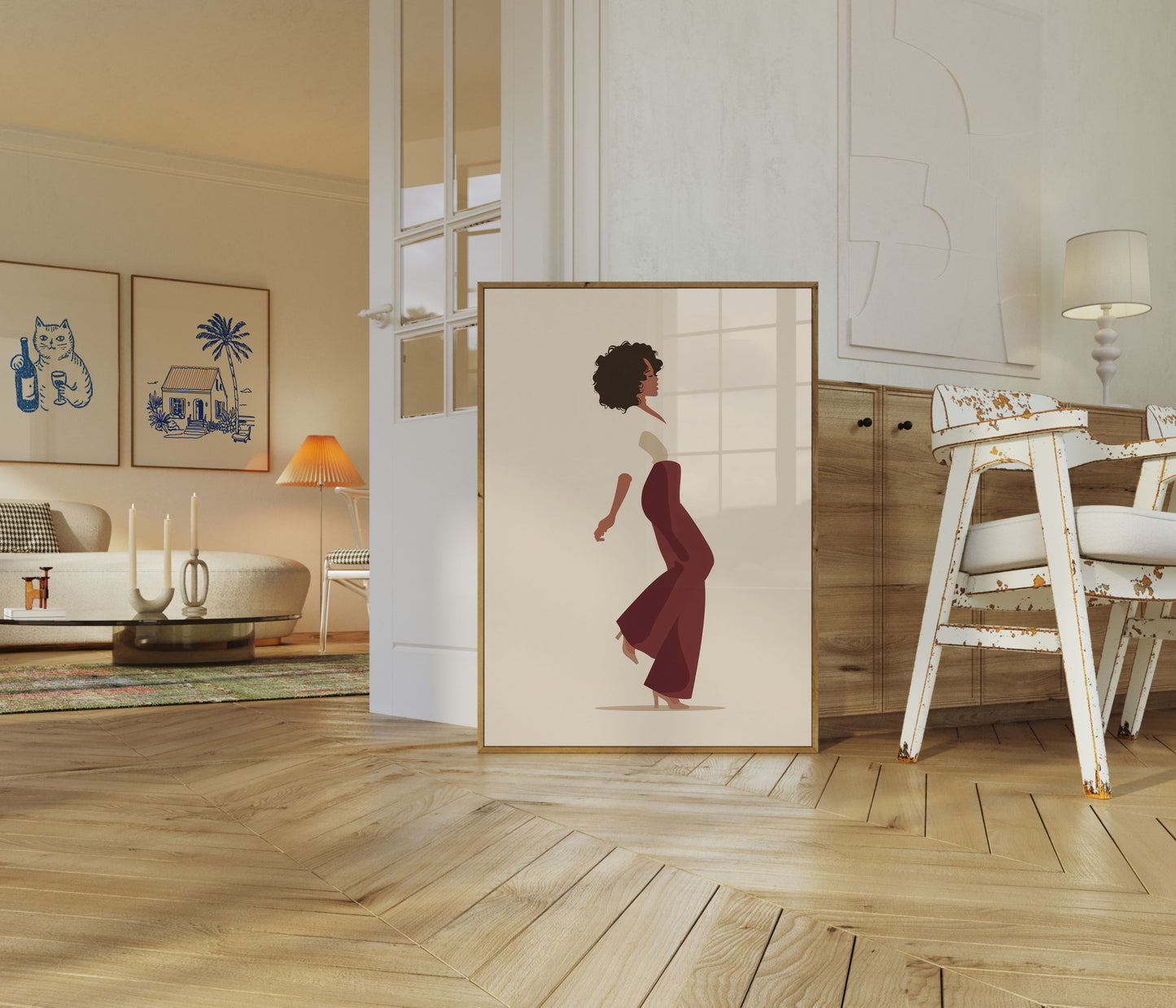 Elegante Dansende Kurver Plakat