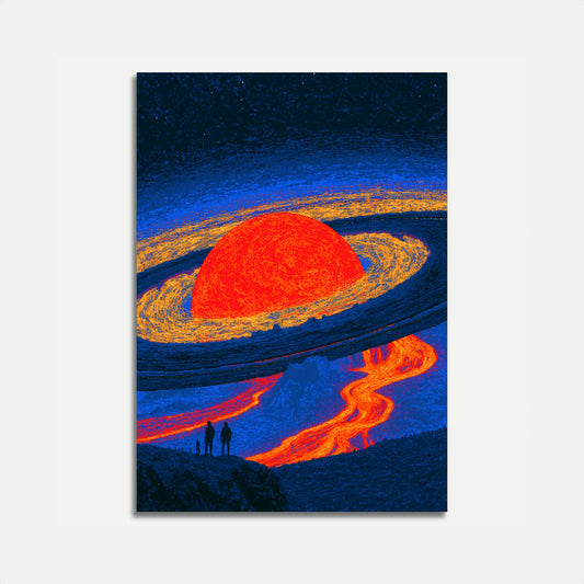 Volcanic Planet with Lava Flows Poster
