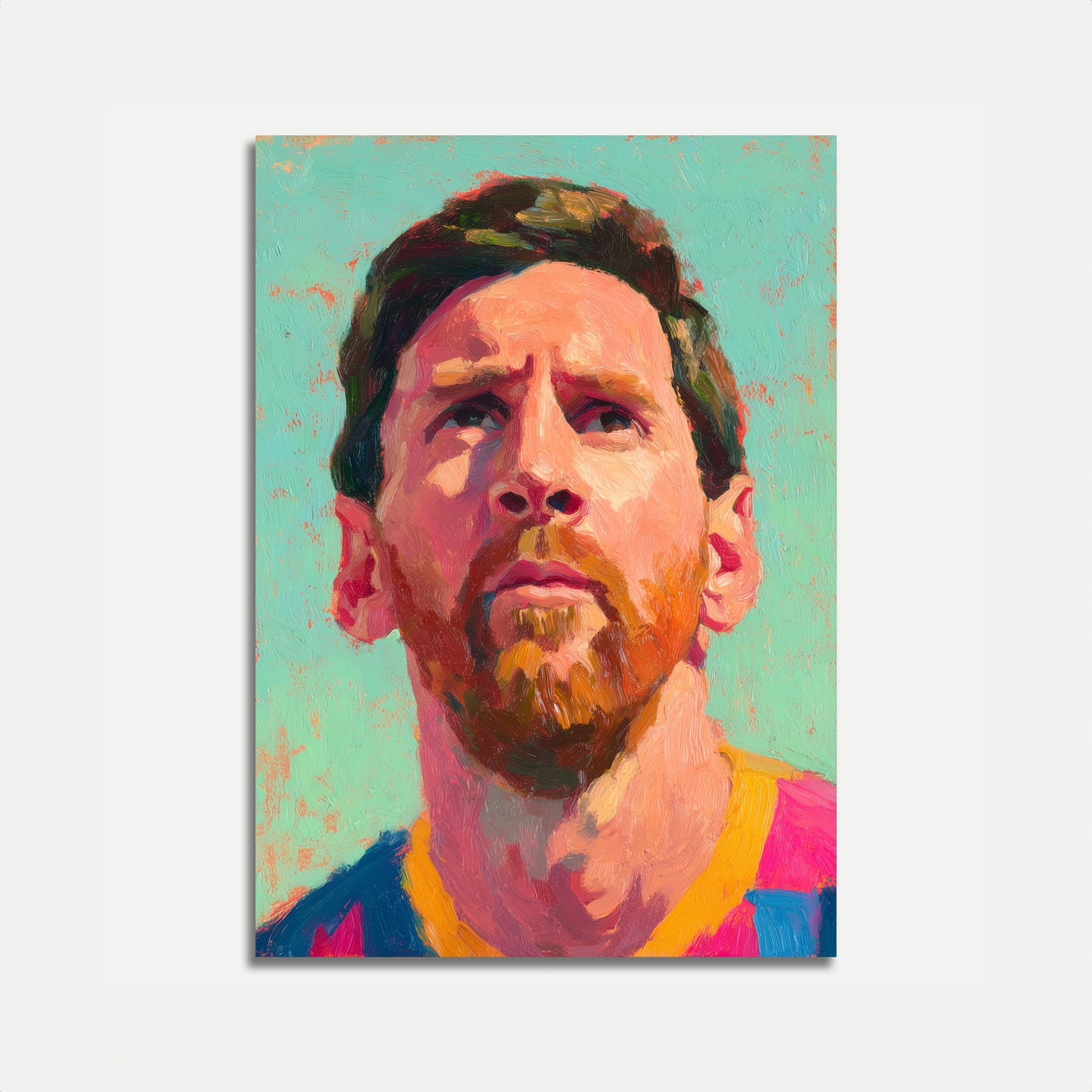 Kleurrijke Messi Voetballegende Poster