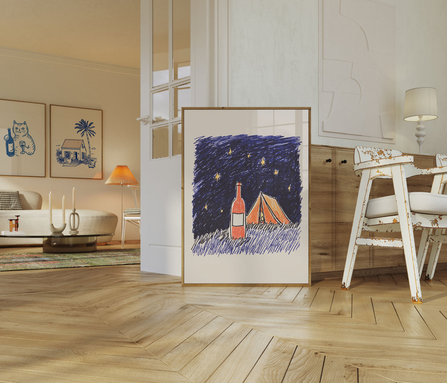 Starry Night Camping Poster
