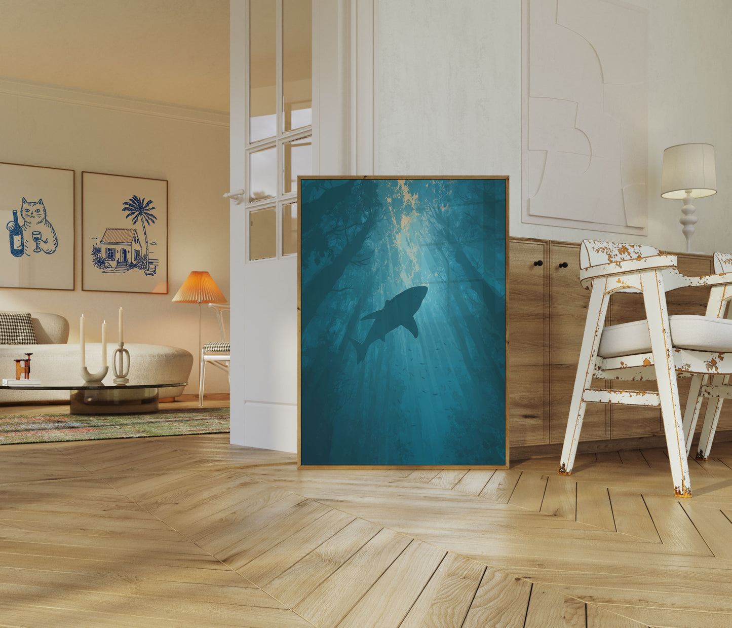 Underwater Forest Shark Poster