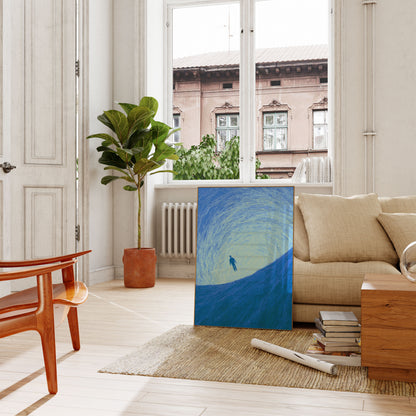 Freitaucher im blauen Poster