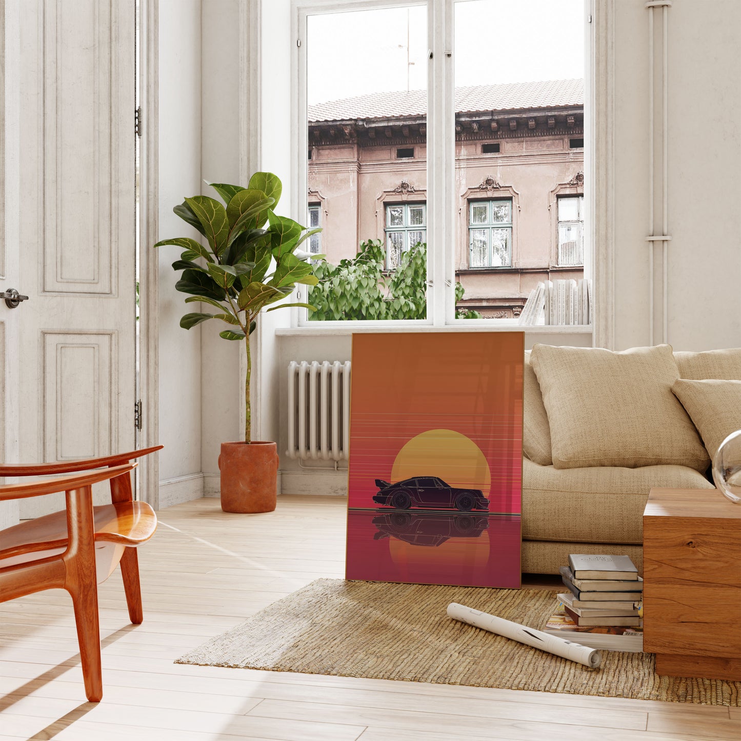 Sunset Porsche 911 Reflection Poster