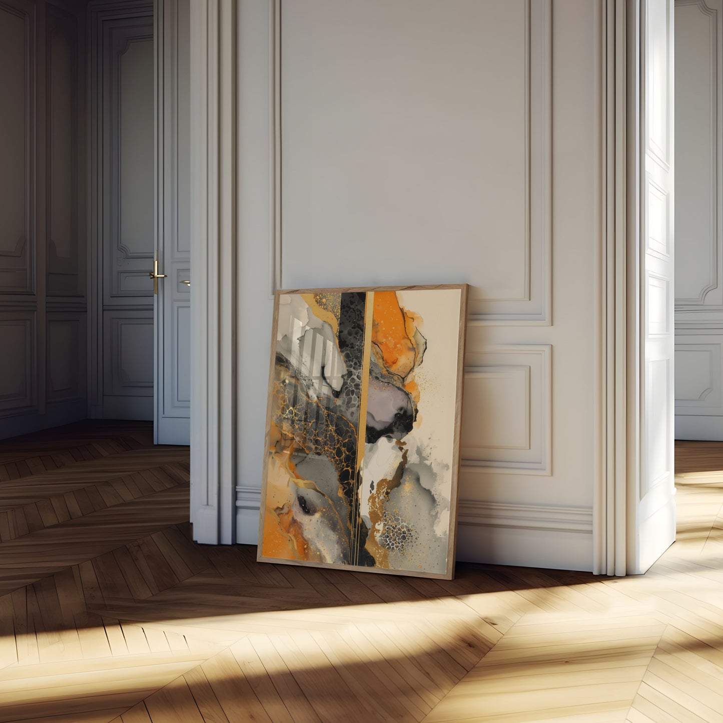 Abstract Liquid Gold Marble Poster