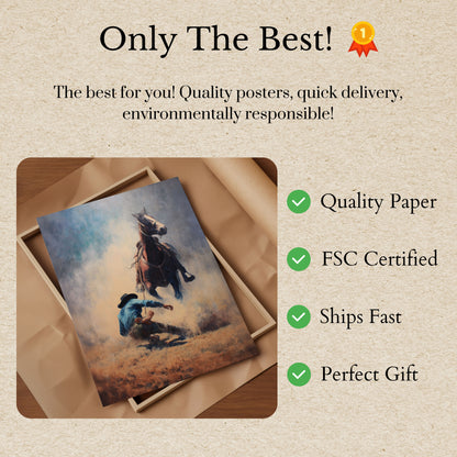 Wild West Rodeo Action Poster