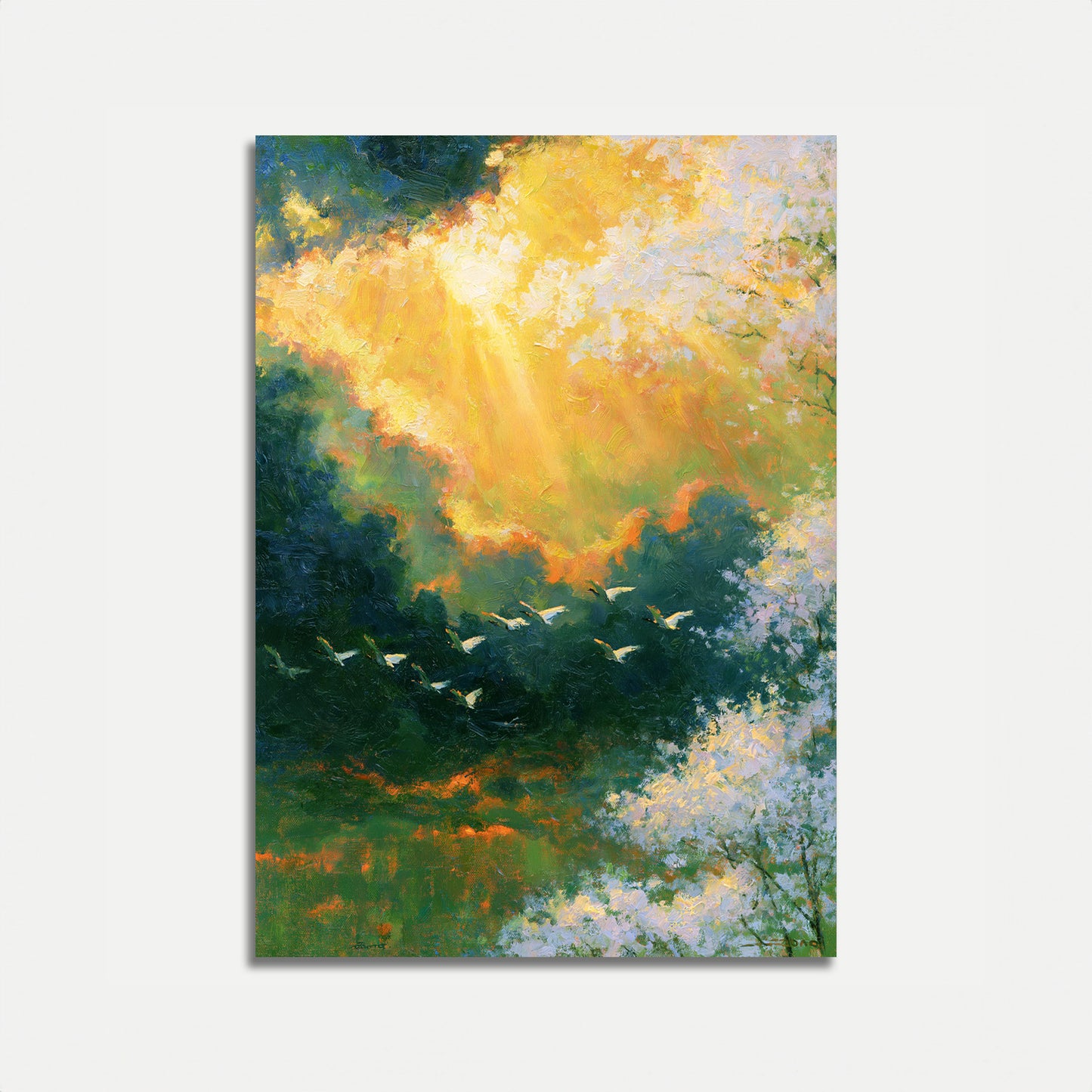 Poster: Luce del sole attraverso la chioma della foresta