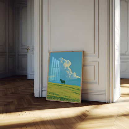 Poster Cavallo in Prato Dorato