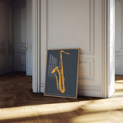 Jazz Saxofon Vintage Musikplakat