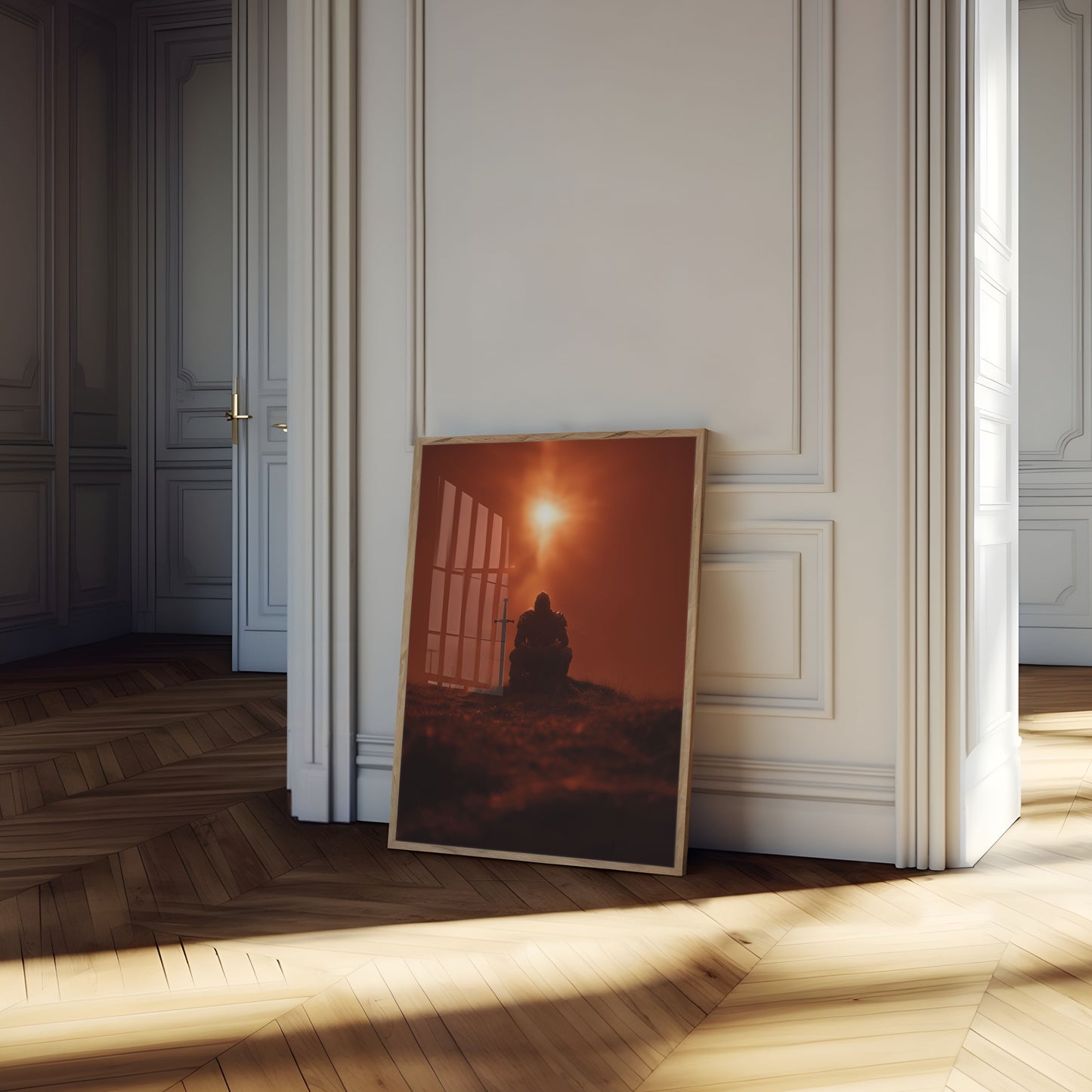 Guerrero Caballero Medieval Atardecer Poster