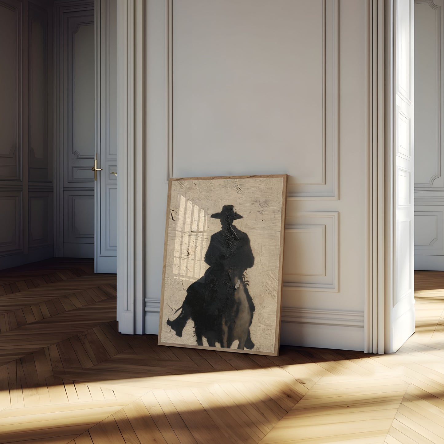 Silhouette eines Cowboys Poster