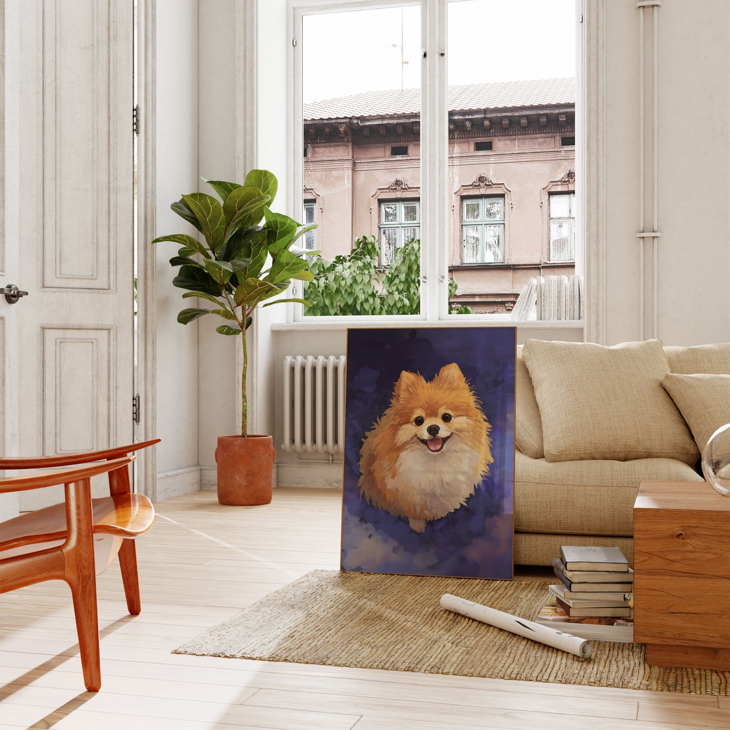 Fluffy Pomeranian Smile Poster