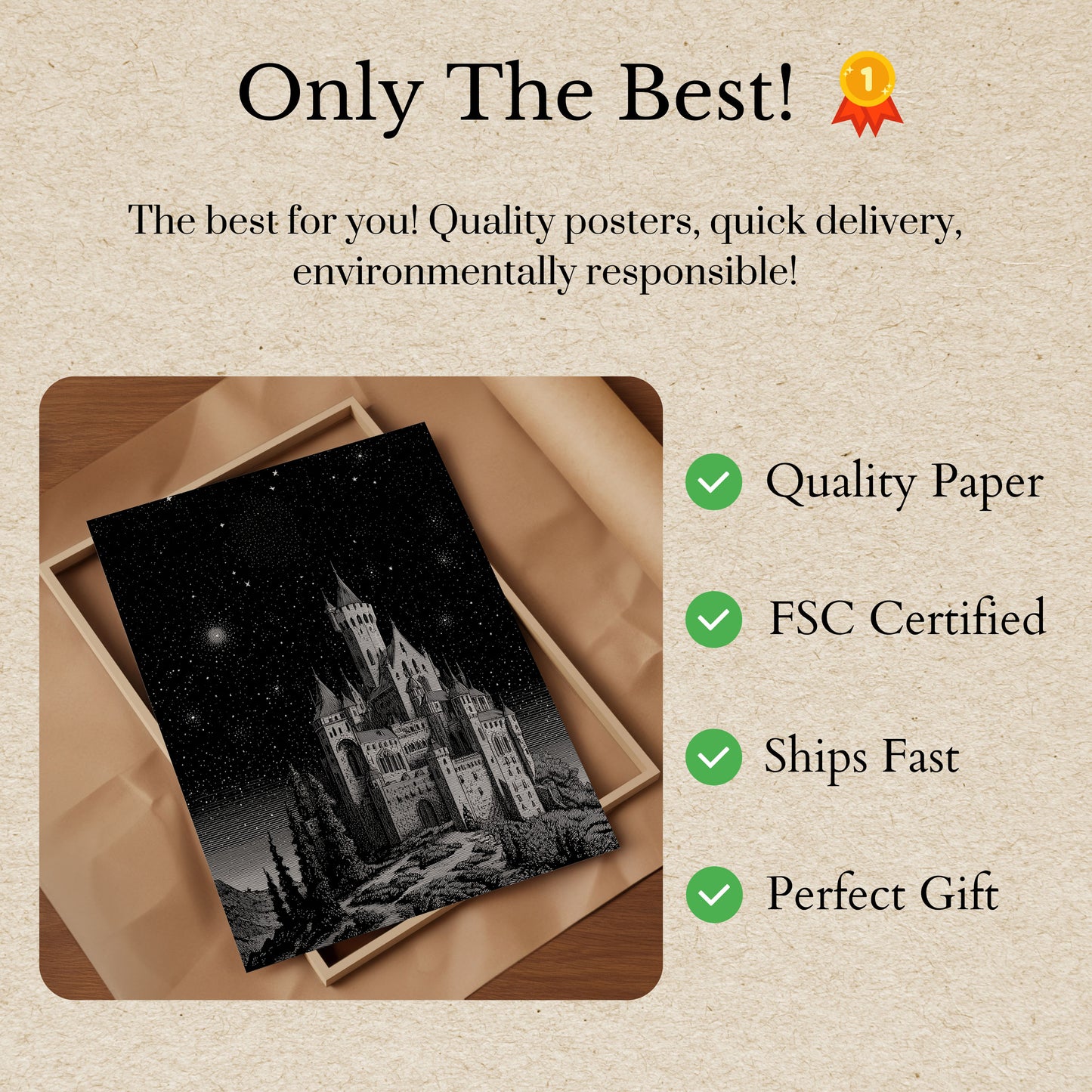 Starlit Castle Fantasy Poster