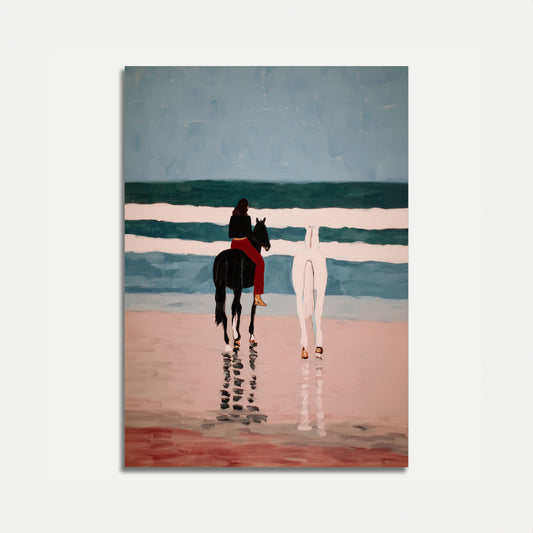 Seaside Horse Ride Poster