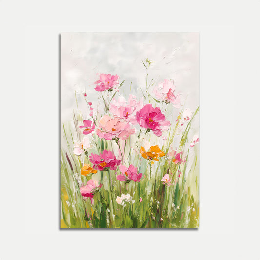 Pink Wildflower Meadow Poster
