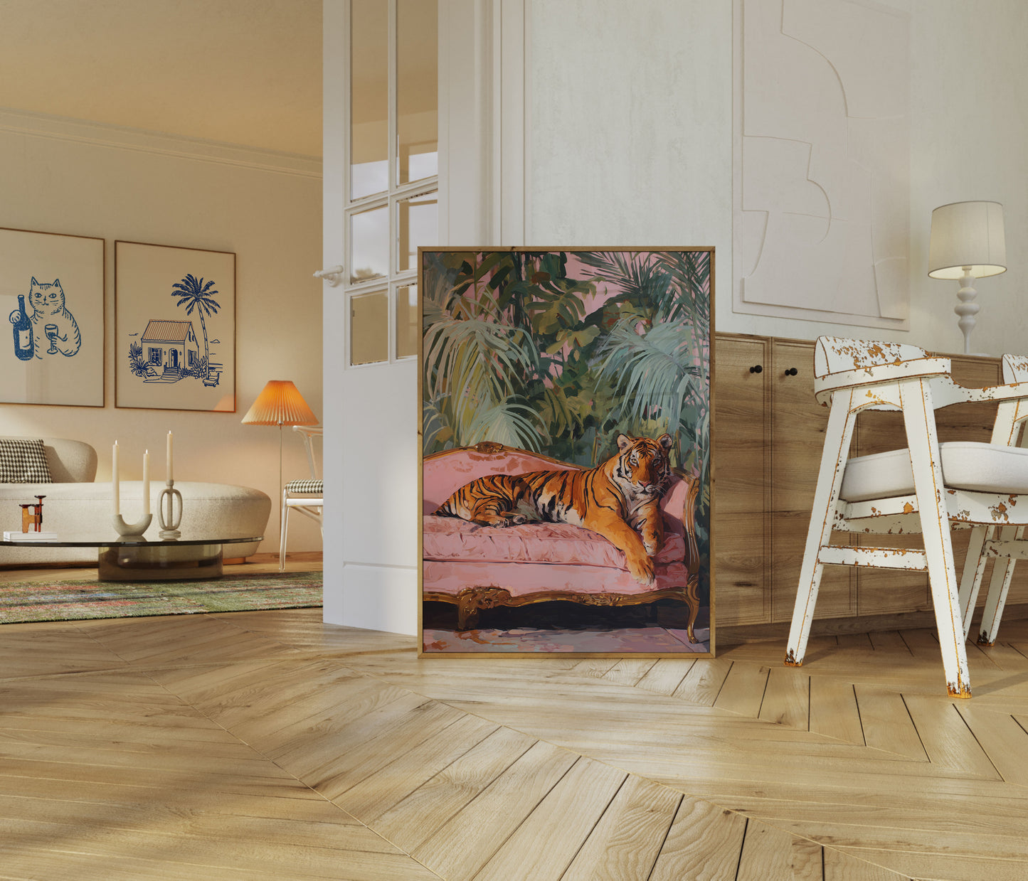 Regal Tiger Pink Lounge Poster