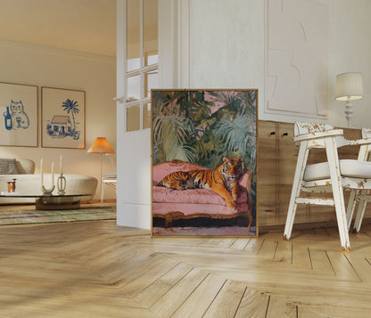 Regal Tiger Pink Lounge Poster