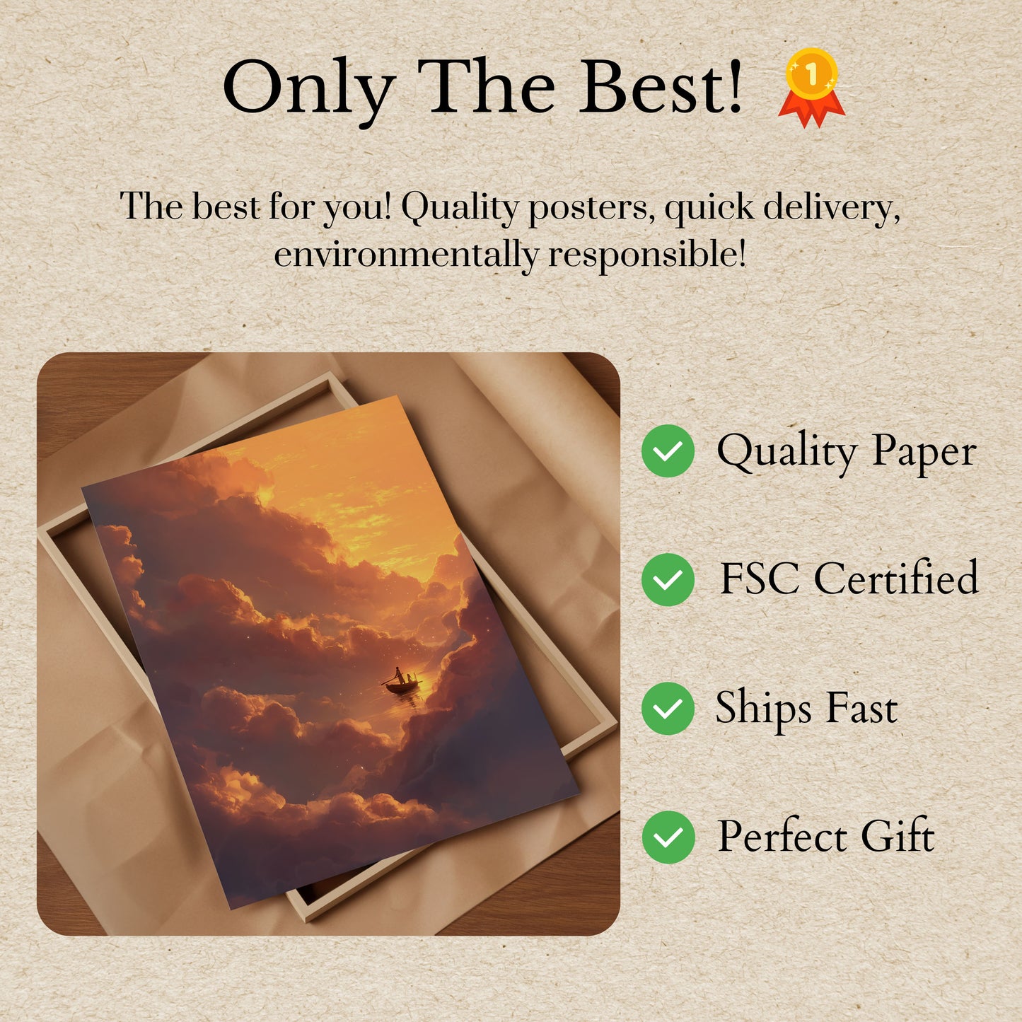 Sunset Cloud Journey Poster