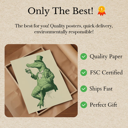 Stijlvolle Krokodil Drinkposter