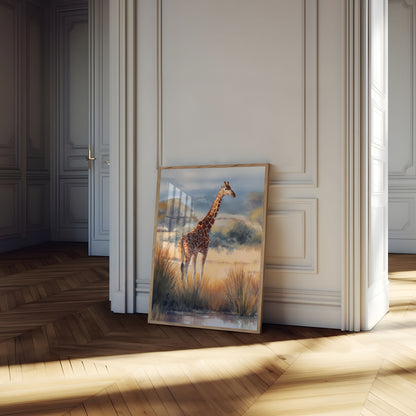 Golden Savanna Giraffe Poster