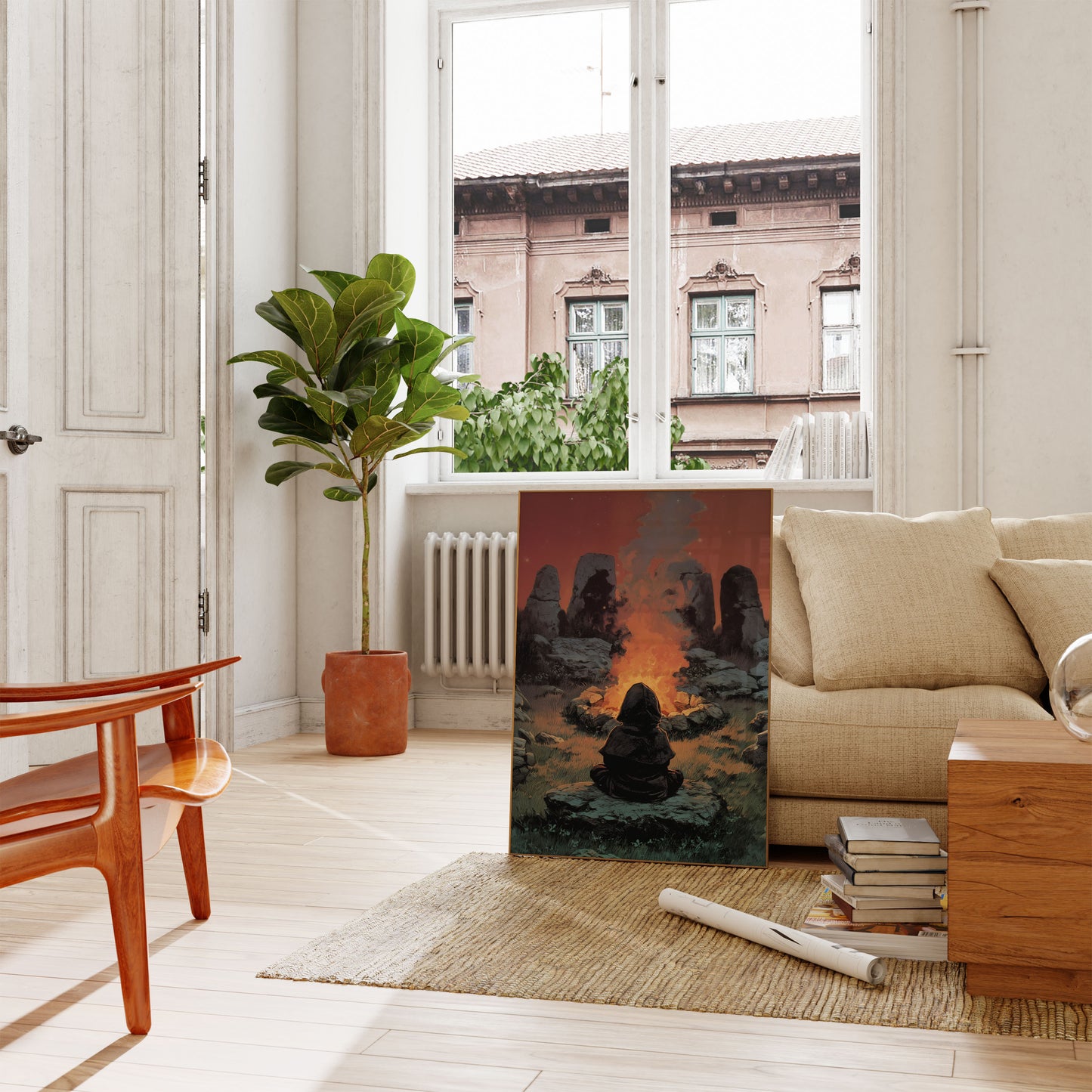 Solitary Meditation by Ancient Stones Poster
