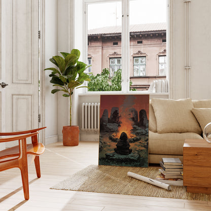 Solitary Meditation by Ancient Stones Poster