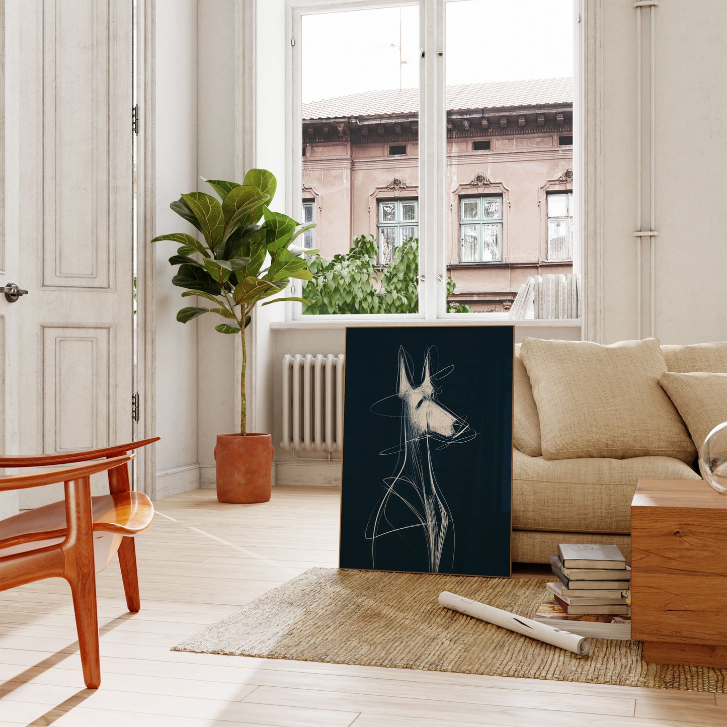 Abstract Dog Silhouette Poster