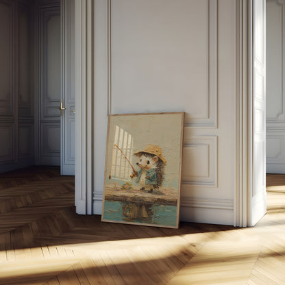 Little Hedgehog Fishing Adventure Poster