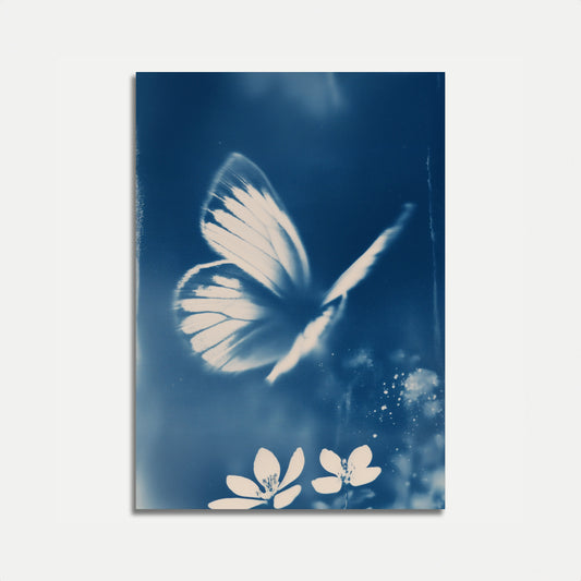 Póster de la danza de la mariposa azul